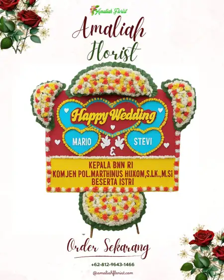 Papan Bunga Pernikahan Sekar Putih